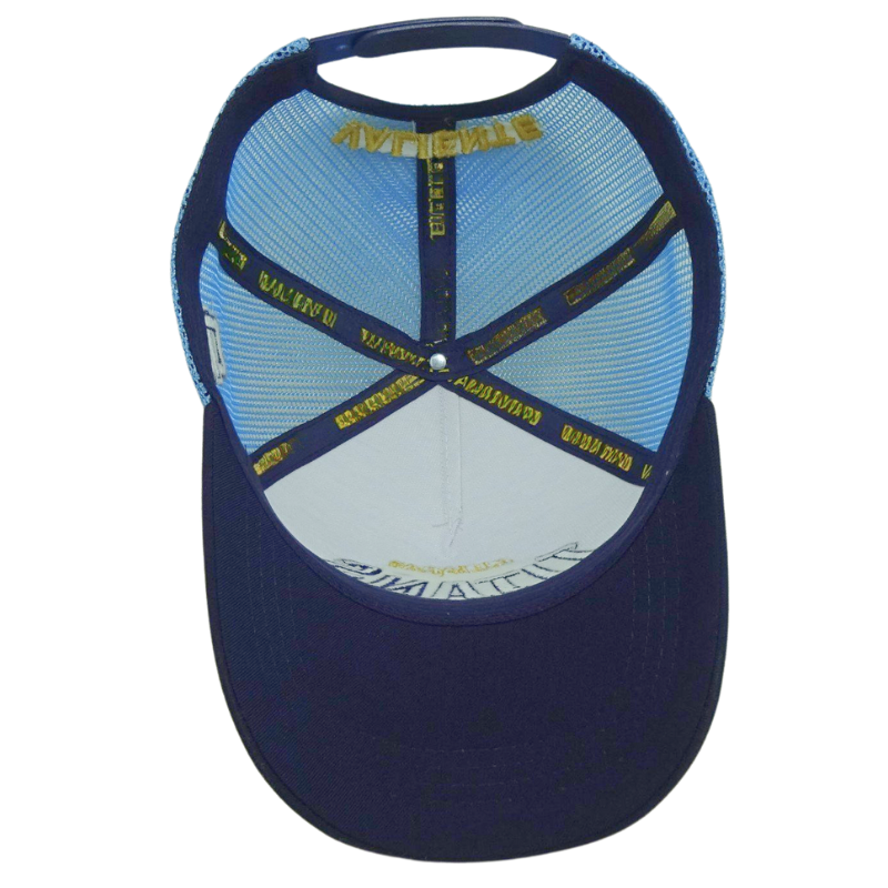 Two Tone Trucker Hat with Custom 3D Embroidered Logo Panel Mesh Back Curved Brim Adjustable Closure Cap Vietnam OEM ODM Headwear 5