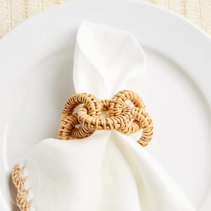 Unique and aesthetic rattan napkin ring Made in Vietnam Eco-friendly material for home and tableware decoration Wholesale 3