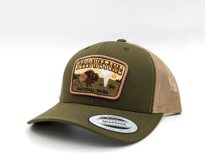 UNIQUE GREAT SMOKY MOUNTAINS HAT Retro Trucker Hat Woven Patch Customized Gorras Vietnam Supplier Cap For Man 2