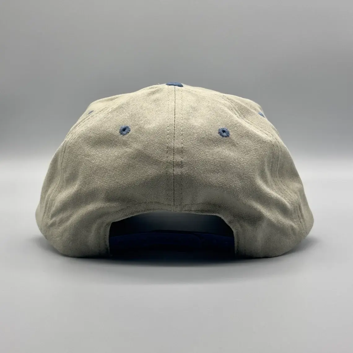 Unisex 5-Panel Woven Patch logo Curved Brim High Quality Beige/Blue Color Medium Profile Snapback Cap From Vietnam Supplier 5