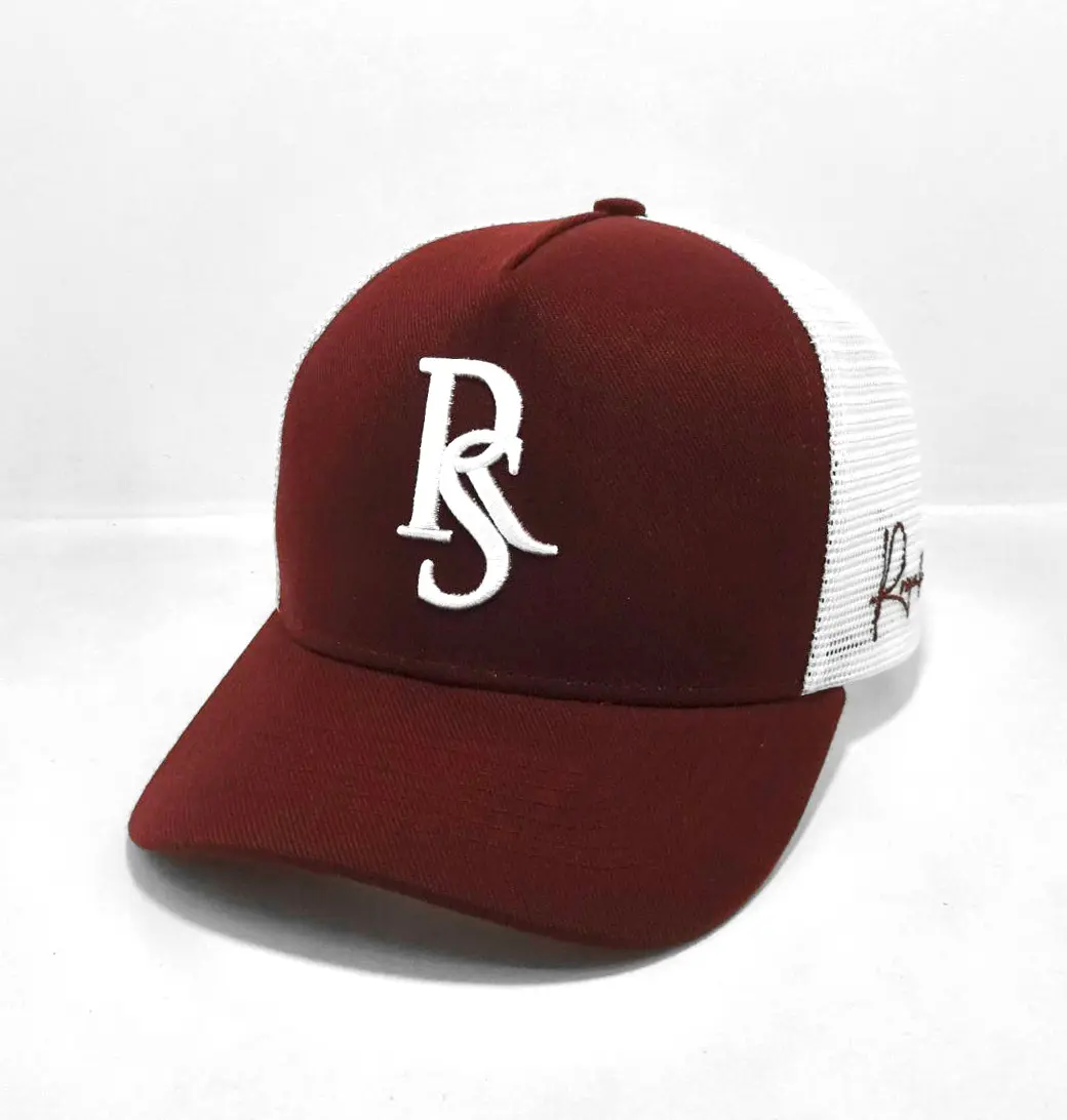 Unisex 6-Panel Plain 3D Embroidery Red Color Medium Profile Cotton and Mesh Fabric Trucker Hat From Vietnam Supplier 2