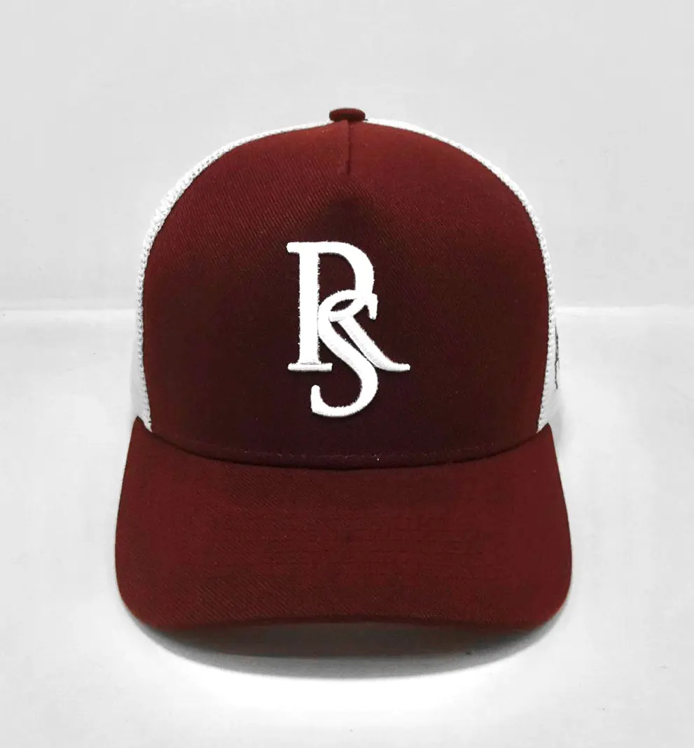 Unisex 6-Panel Plain 3D Embroidery Red Color Medium Profile Cotton and Mesh Fabric Trucker Hat From Vietnam Supplier 1