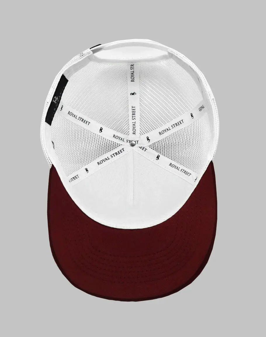 Unisex 6-Panel Plain 3D Embroidery Red Color Medium Profile Cotton and Mesh Fabric Trucker Hat From Vietnam Supplier 5
