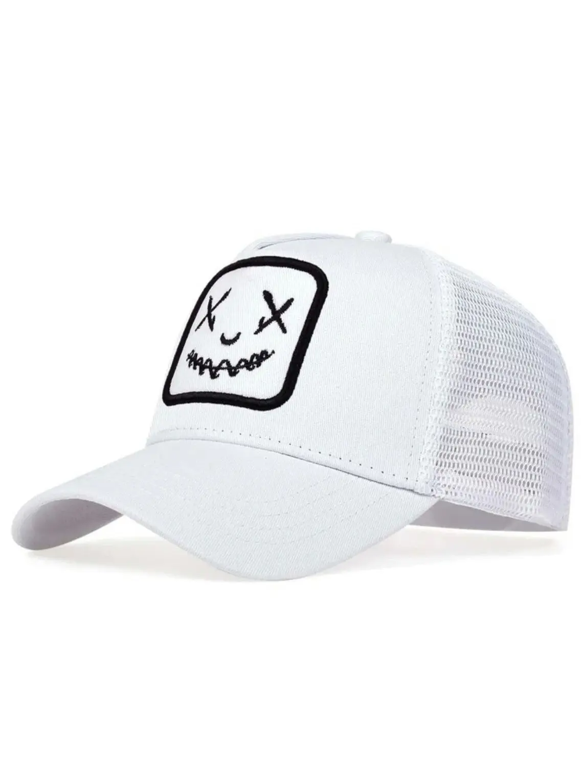 Unisex BaseBall Cotton Cap Smile Signature Embroidered on the Front High Quality Black/White Color Mesh Back Hat Trucker Hats 2