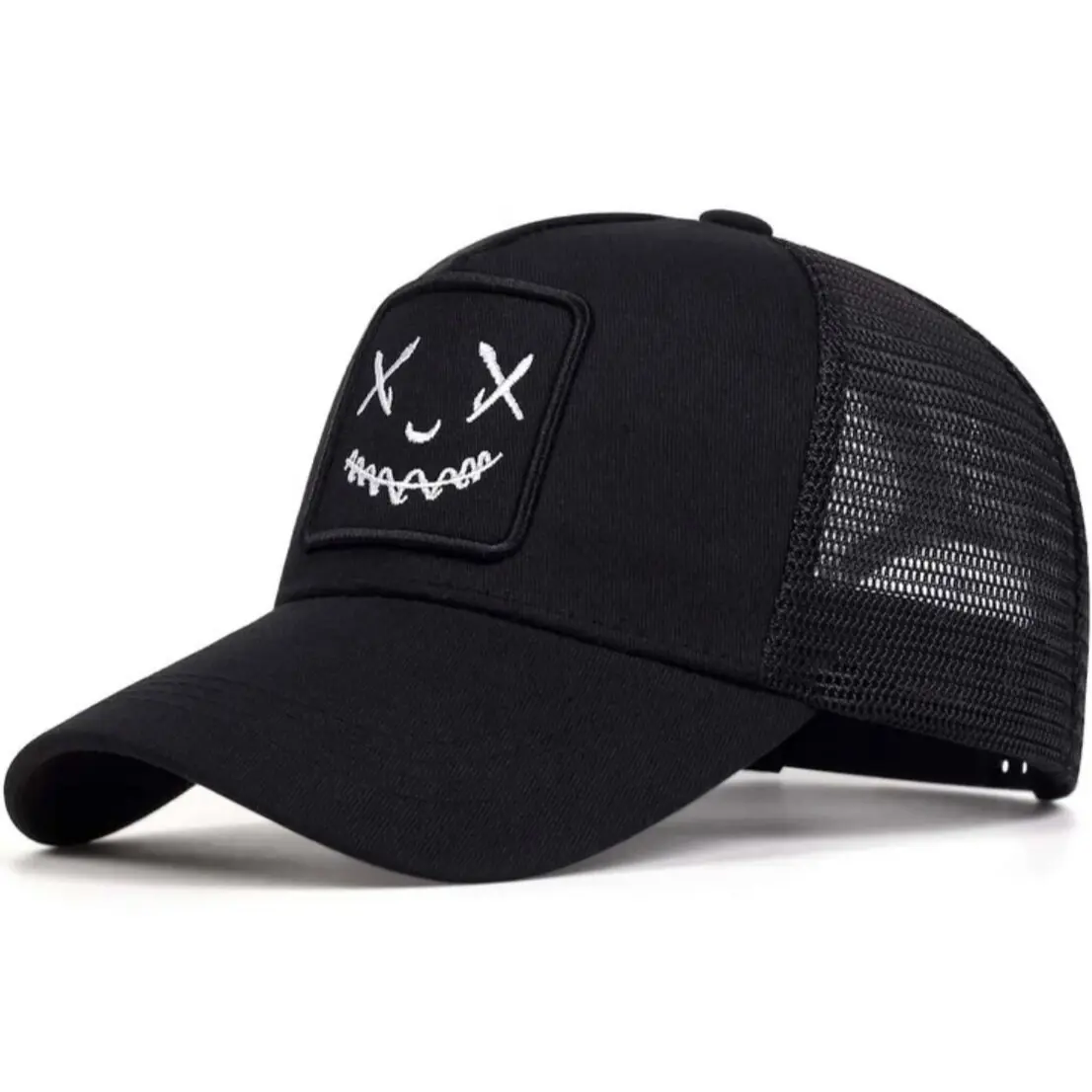 Unisex BaseBall Cotton Cap Smile Signature Embroidered on the Front High Quality Black/White Color Mesh Back Hat Trucker Hats 1