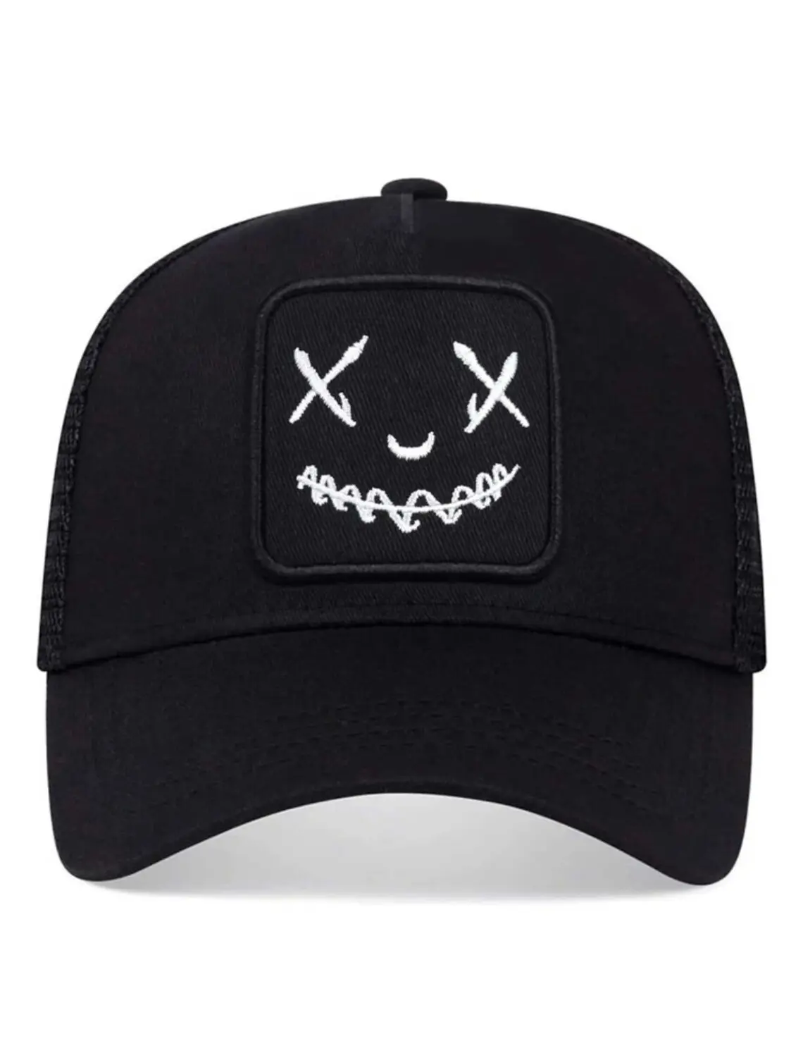 Unisex BaseBall Cotton Cap Smile Signature Embroidered on the Front High Quality Black/White Color Mesh Back Hat Trucker Hats 3
