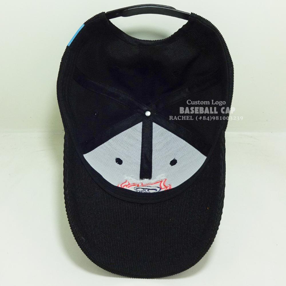 Unisex Corduroy Baseball Caps 6 Panels Embroidered Soft Structured Curved Brim Custom Snap Tag Men Women Vietnam Headwear Hats 6