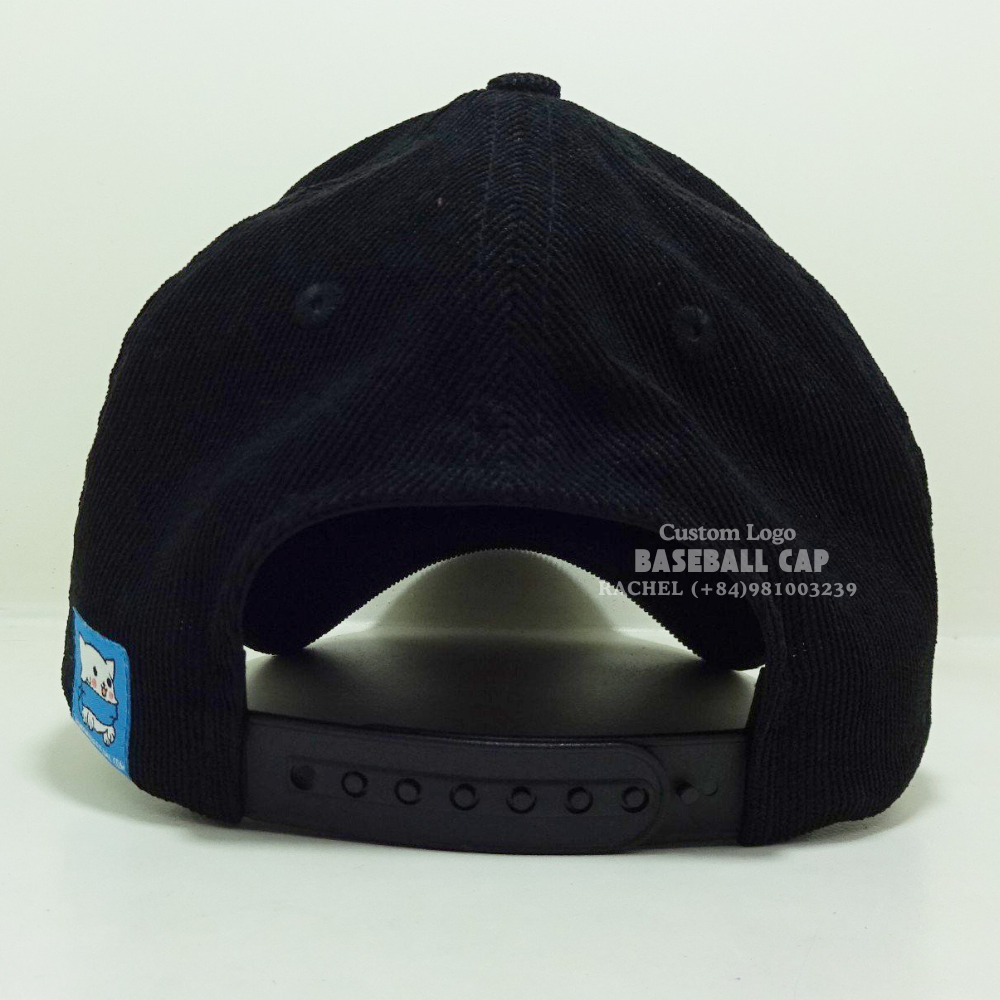 Unisex Corduroy Baseball Caps 6 Panels Embroidered Soft Structured Curved Brim Custom Snap Tag Men Women Vietnam Headwear Hats 7