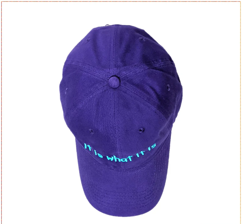 Unisex Wholesale Sports Cap 2D Embroidery 6-Panel Curved Brim High Quality Purple Color Low Profile Cotton Material Baseball Cap 4