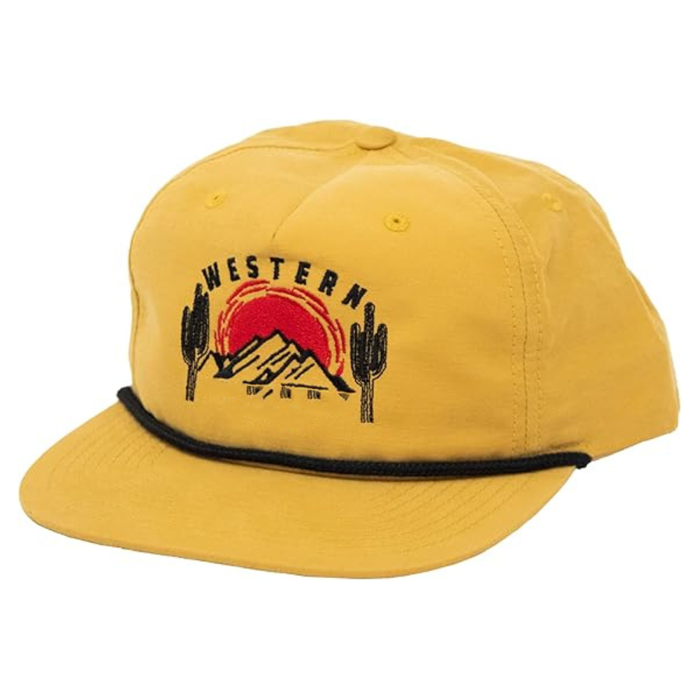 Unstrucred Snapback Caps 5 Panel With Rope Contrast Color on Brim Unstructured Hats Plastic Single Row Buckle Yellow/Green OEM 2