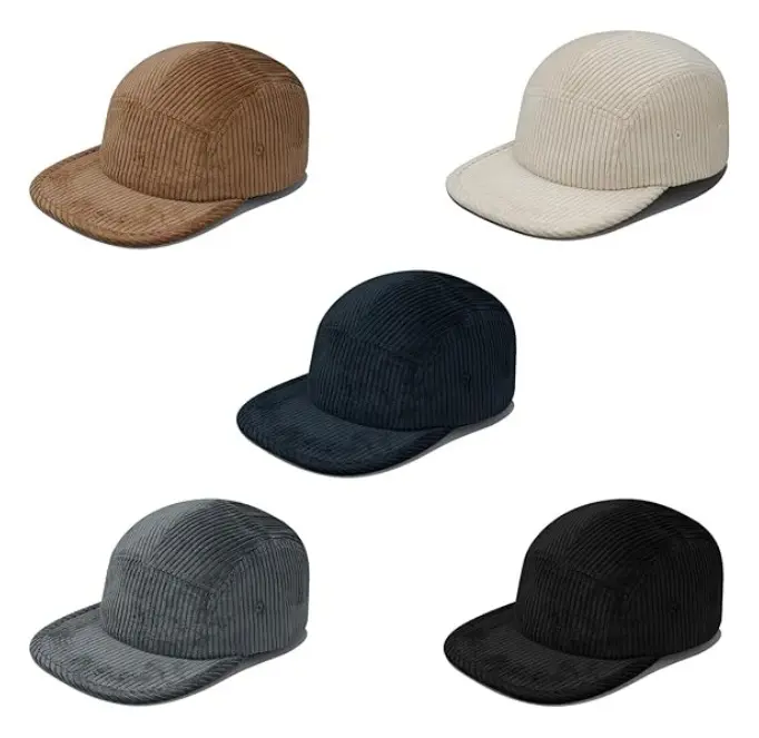 Unstructured 5 Panel Snapback Nylon Hats Cap Flat Bill Youth New Fashion Snapback Cap Corduroy Snapback Hats 6