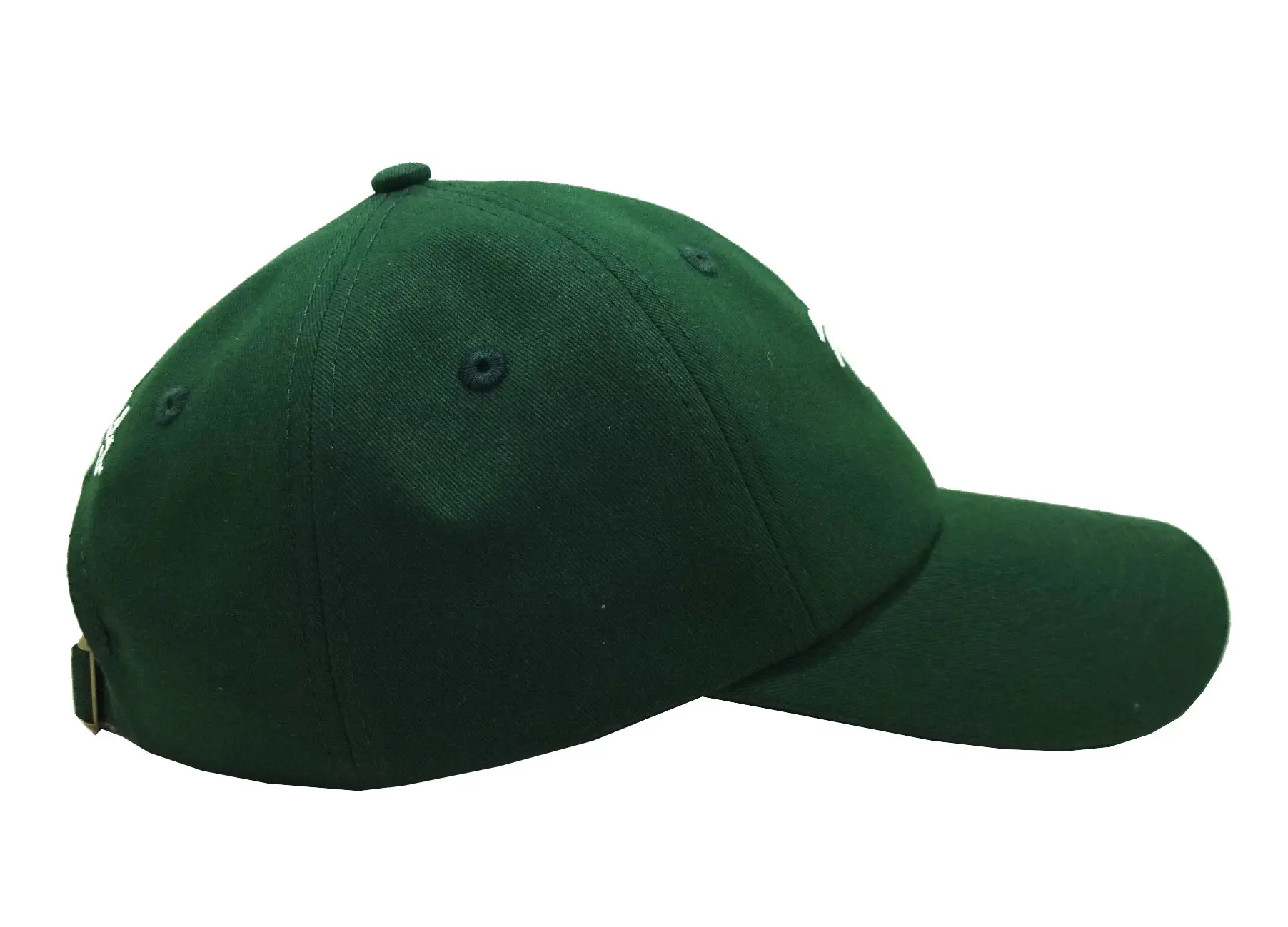 Unstructured 6-Panel Curved Brim High Quality Green Color Low Profile 65% Cotton and 35% Polyester Fabric Baseball Cap 3