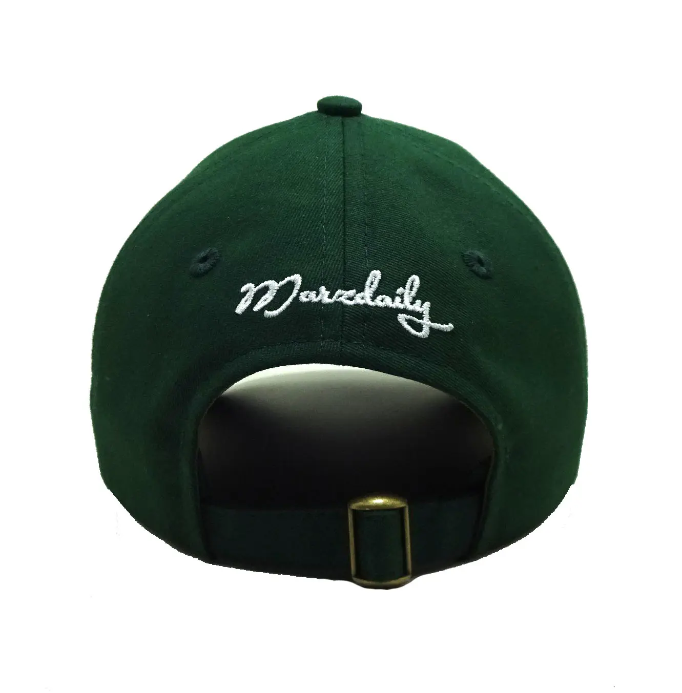 Unstructured 6-Panel Curved Brim High Quality Green Color Low Profile 65% Cotton and 35% Polyester Fabric Baseball Cap 5