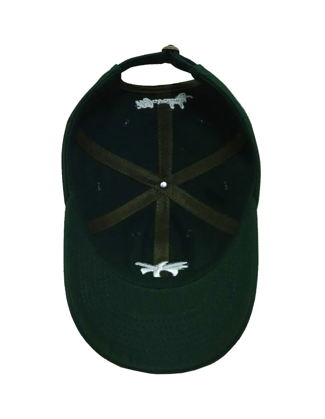 Unstructured 6-Panel Curved Brim High Quality Green Color Low Profile 65% Cotton and 35% Polyester Fabric Baseball Cap 6