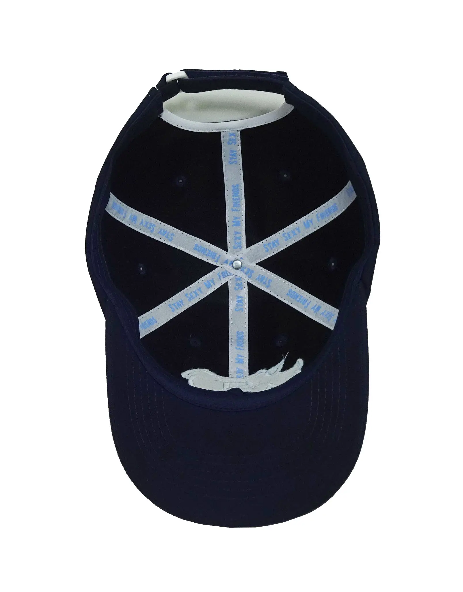 Unstructured 6-Panel Curved Brim High Quality Navy Blue Color Low Profile 65% Cotton and 35% Polyester Fabric Baseball Cap 6