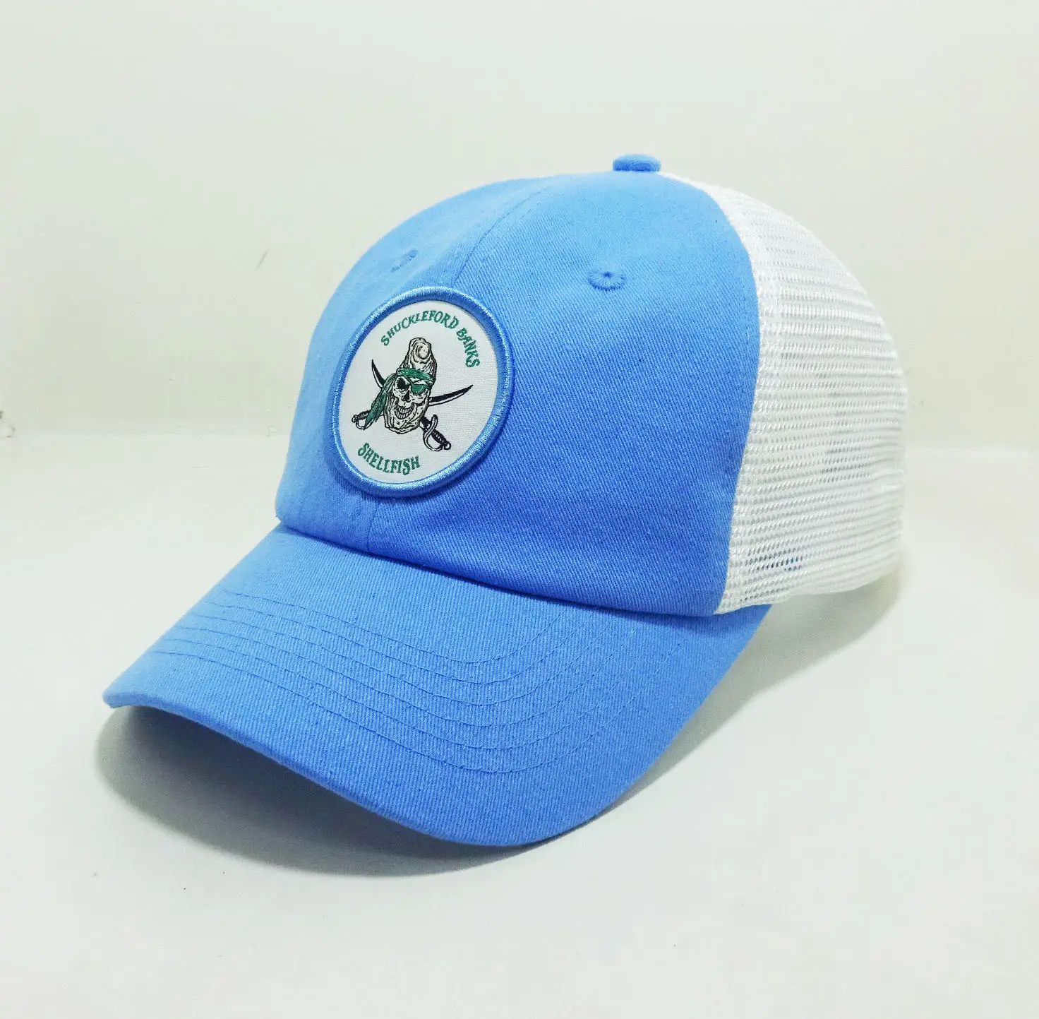 Unstructured Trucker Hats Woven Patch Logo Women and Men Sport Caps 6 Panels Curvel Brim USA Style in Vietnam Headwear 2