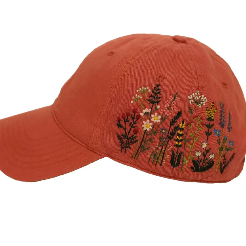 Various Color 6-Panel Unstructured Curved Brim High Quality Low Profile 65% Cotton and 35% Polyester Fabric Baseball Caps