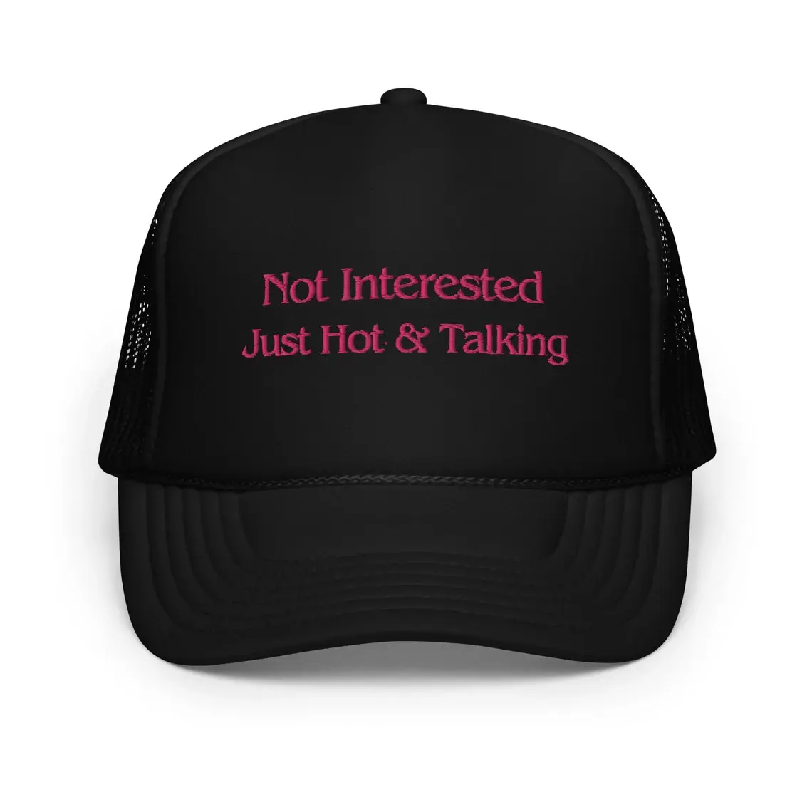 Various Color Foam Trucker Hat Unisex 5-Panel Curved Brim High Quality Medium Profile Polyester Fabric Foam Trucker Hat 1