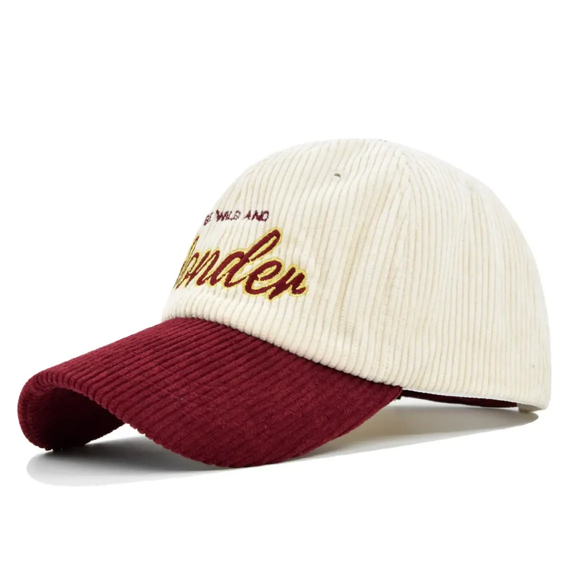 Velvet Fabric 2D Embroidery 6-Panel Curved Brim High Quality Low Profile Unstructured Fashion and Sporty Style Baseball Cap 2