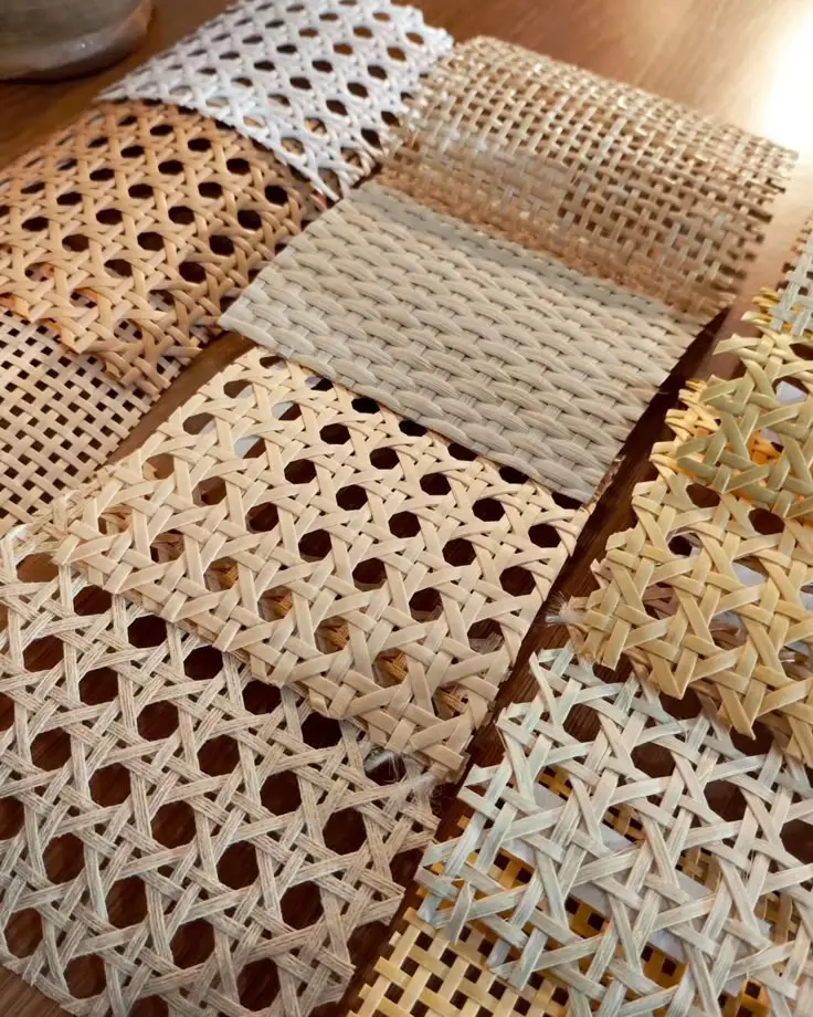 Vietnam Handicraft Craft Hexagonal Rattan Cane Webbing Top Quality Furniture Handmade DIY Rattan Webbing Roll Home Decor 4