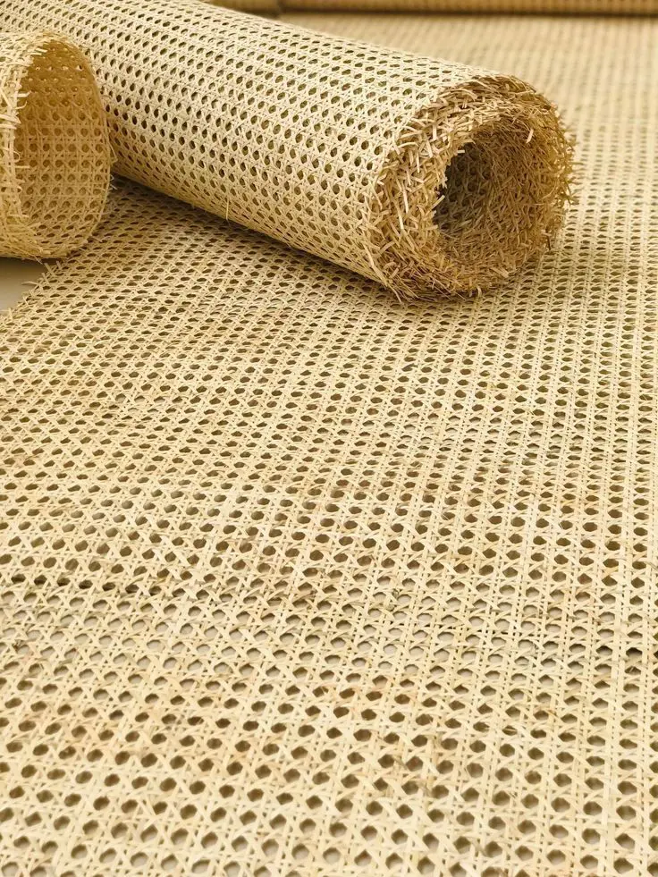 Vietnam Handicraft Craft Hexagonal Rattan Cane Webbing Top Quality Furniture Handmade DIY Rattan Webbing Roll Home Decor 3