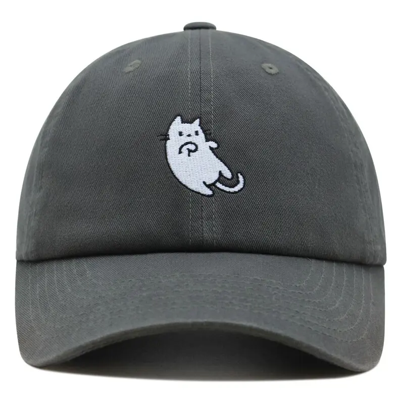 Vietnam Made Baseball Cap Animal Embroidered Structured Hat OEM Custom Logo Gorras For Unisex Casual Travel Cat Lovers Style L01