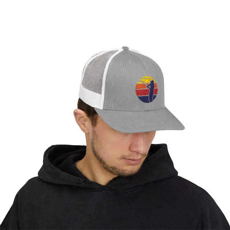Vietnam Made Breathable 6 Panel Trucker Hat Custom Woven Logo Mesh Back Pre Curved Caps For Casual Sporty Fishing Hunting L01 4
