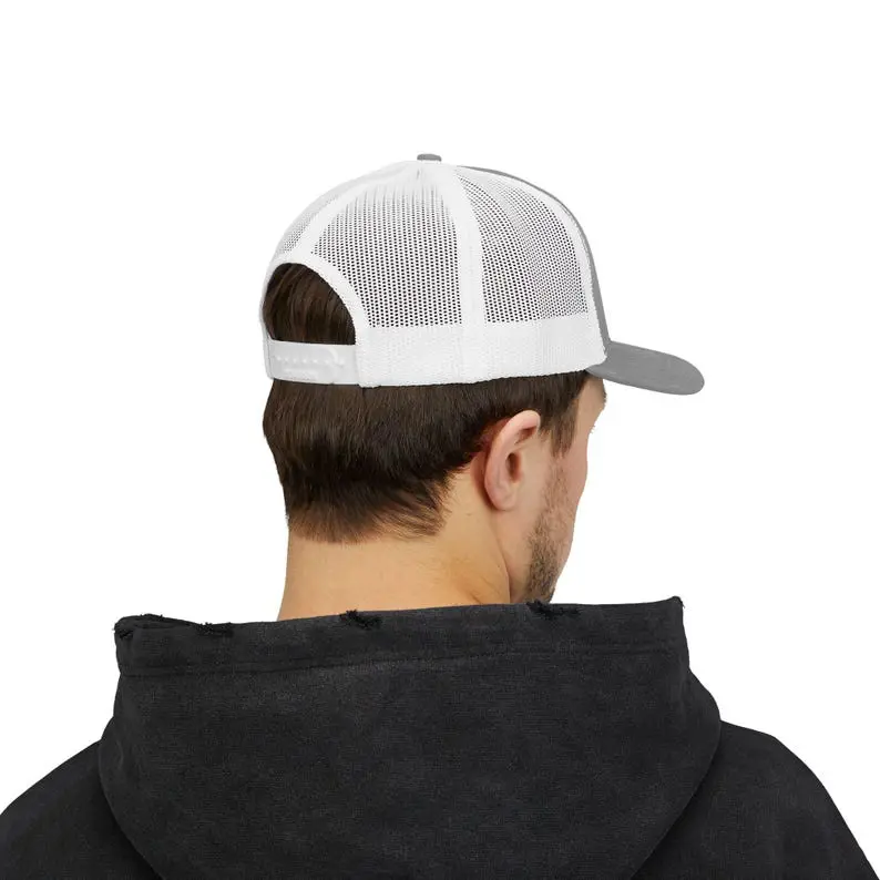 Vietnam Made Breathable 6 Panel Trucker Hat Custom Woven Logo Mesh Back Pre Curved Caps For Casual Sporty Fishing Hunting L01 5