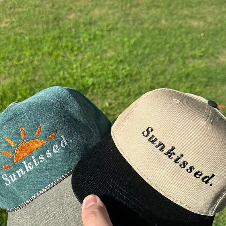 Vietnam Made Minimalist Sunkissed Embroidered Baseball Caps OEM Custom Logo Hat For Unisex Outdoor Casual Travel Summer Vibe L01 7