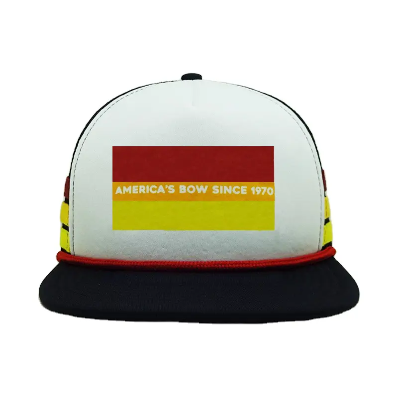 Vietnam Made Rope Trucker Hat Personalized Printing Logo Foam 5 Panel Caps Flat Brim Gorras For Men Women Casual Promotion L01 2