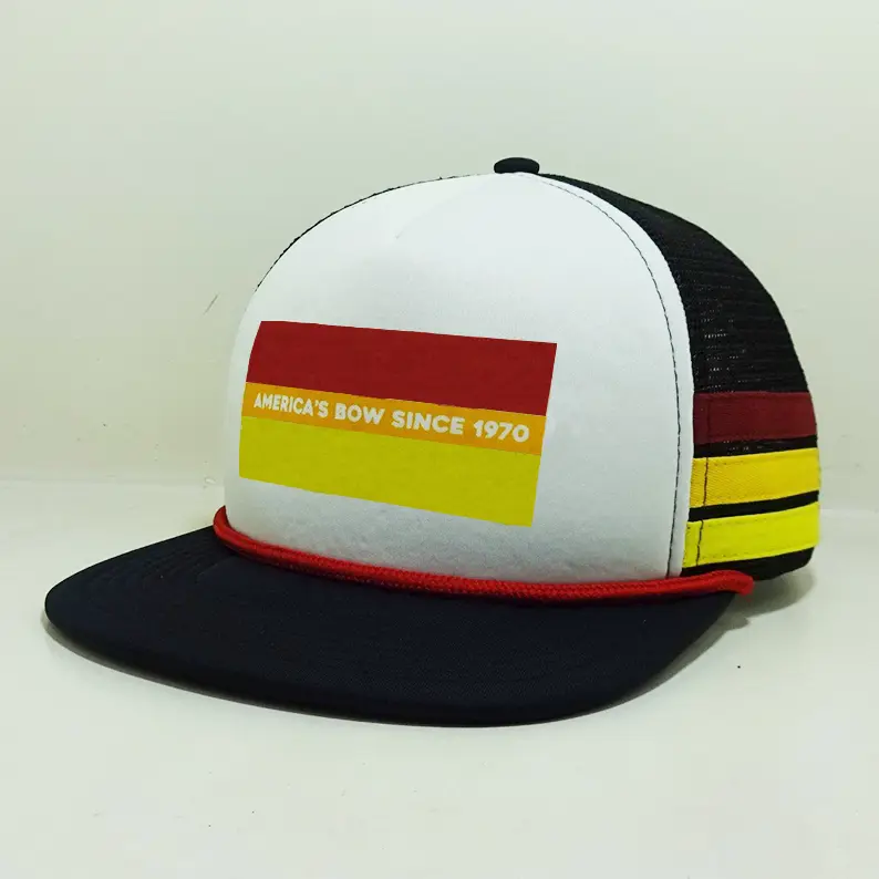 Vietnam Made Rope Trucker Hat Personalized Printing Logo Foam 5 Panel Caps Flat Brim Gorras For Men Women Casual Promotion L01 5