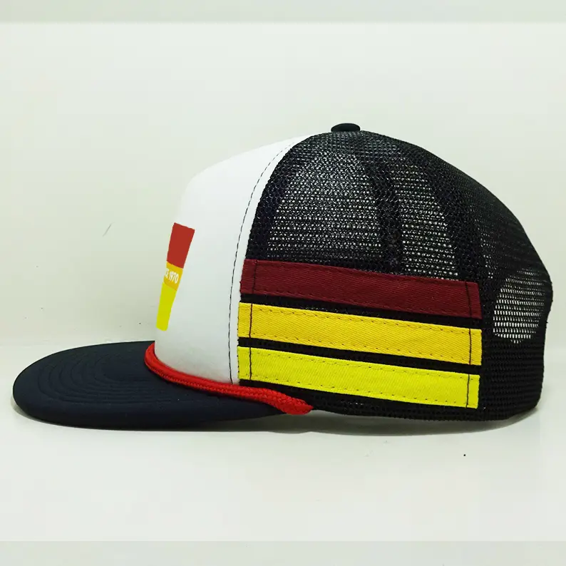 Vietnam Made Rope Trucker Hat Personalized Printing Logo Foam 5 Panel Caps Flat Brim Gorras For Men Women Casual Promotion L01 3