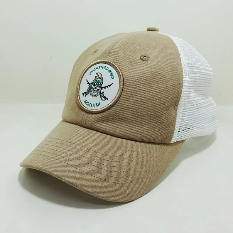 Vietnam Made Trucker Hat Funny Sea Raider Woven Patch Breathable Mesh Back Caps For Men Women Outdoor Casual Fishing Style L01 3