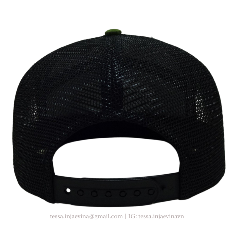 Vietnam OEM ODM Hat Factory Custom Rubber Patch Logo Caps Rope Trucker Hats Flat Brim Printed Seam Tape Snapback Hats L01 4