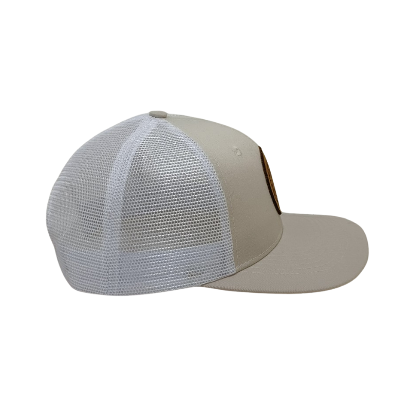 Vietnam OEM/ODM Supplier Custom Trucker Hats with Leather Patch Logo 6 Panel Slightly Curved Brim Adjustable Buckle Stylish L01 7