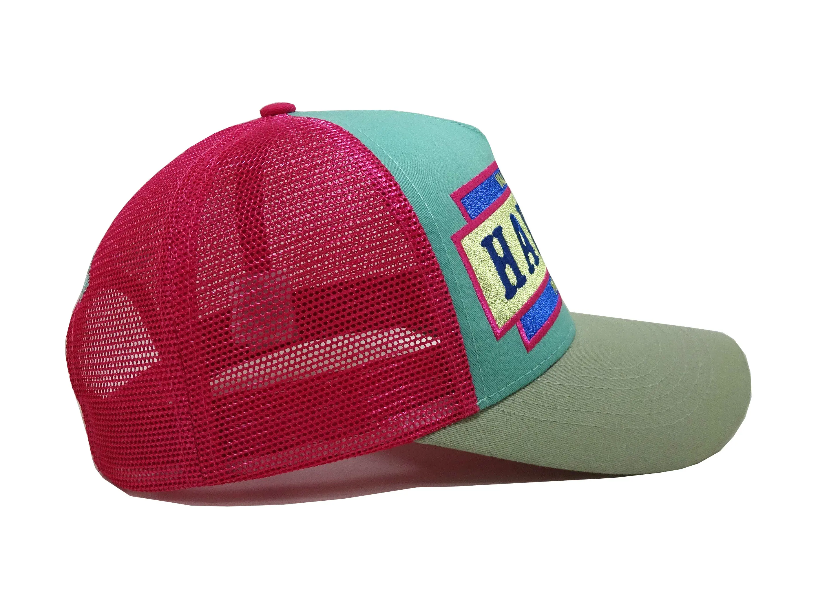 Vietnam Promotional Hat Color Custom Snapback Caps 5 Panels Customized Big Embroidery Patch Trucker Hats Custom Woven Patch 3