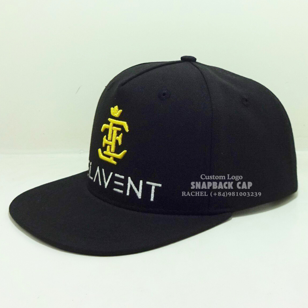 Vietnam Wholesale Black Snapback High Profile Embroidered 3D Embroidered Logo Fully Custom Inner Tapes Hip Hop Style Fashionable 3