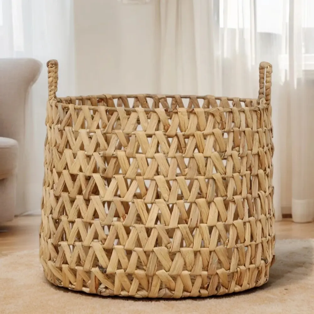 Wholesale Vietnamese Water Hyacinth Storage Baskets Durable Handwoven Eco-Friendly for Indoor and Outdoor Use 3