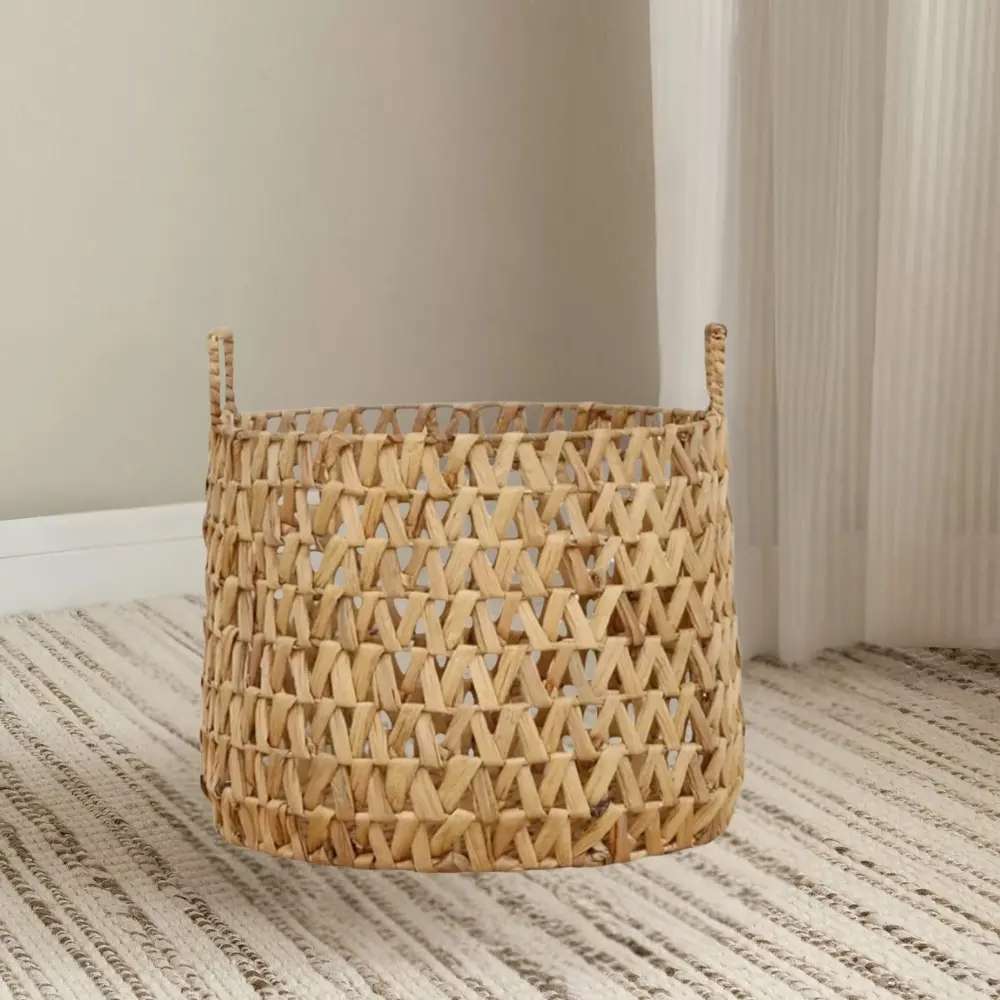 Wholesale Vietnamese Water Hyacinth Storage Baskets Durable Handwoven Eco-Friendly for Indoor and Outdoor Use 1