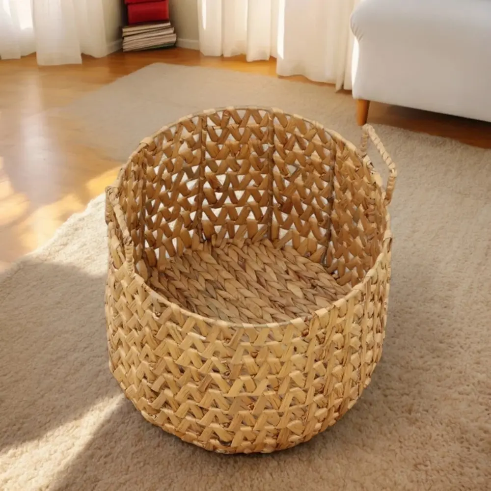 Wholesale Vietnamese Water Hyacinth Storage Baskets Durable Handwoven Eco-Friendly for Indoor and Outdoor Use 5