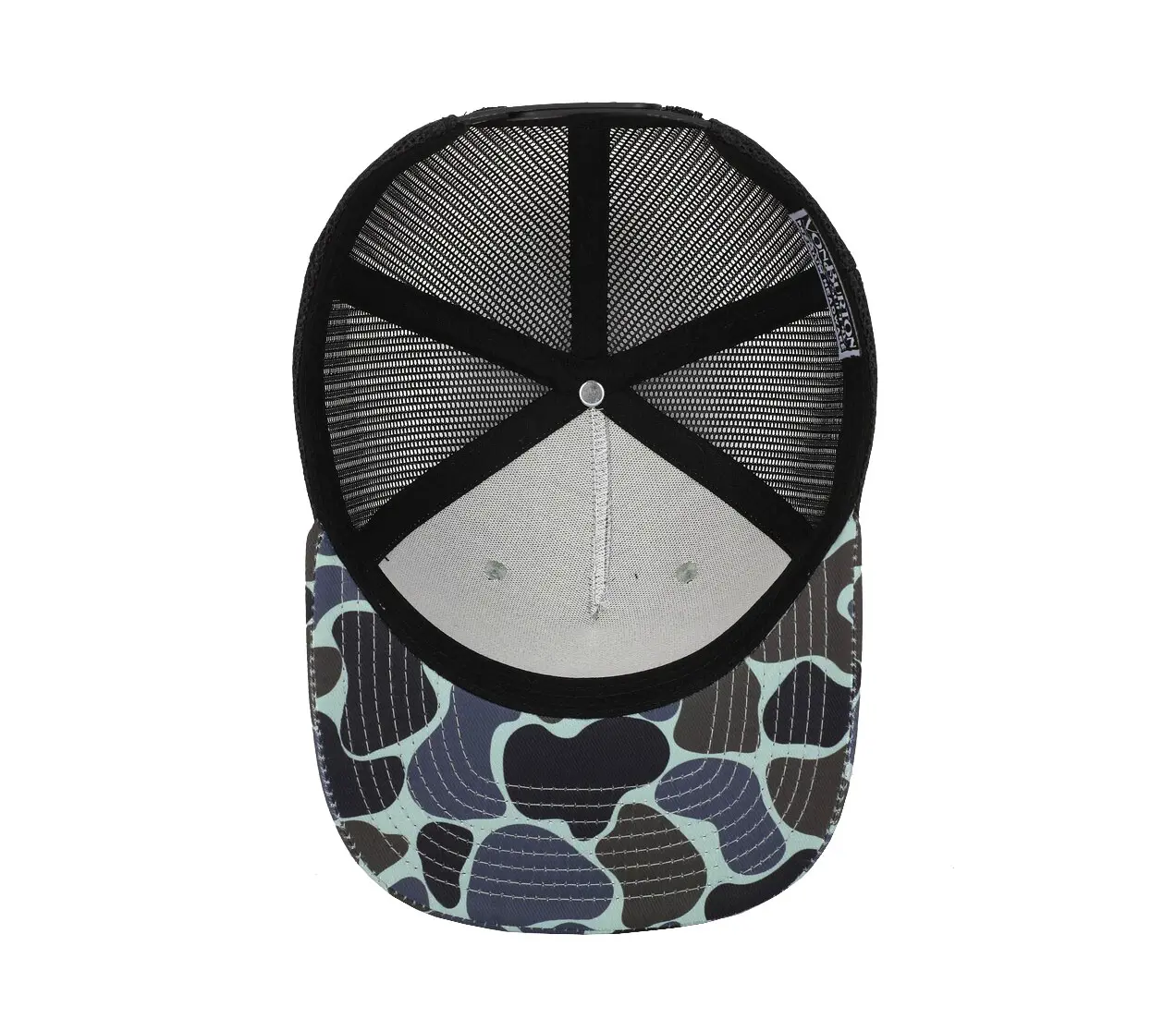 Vintage Blue Ducks Camo 5 Panel Trucker Cap with Custom Logo Adjustable Plastic Snap Wholesale Hiphop Sports Cap High Quality 5