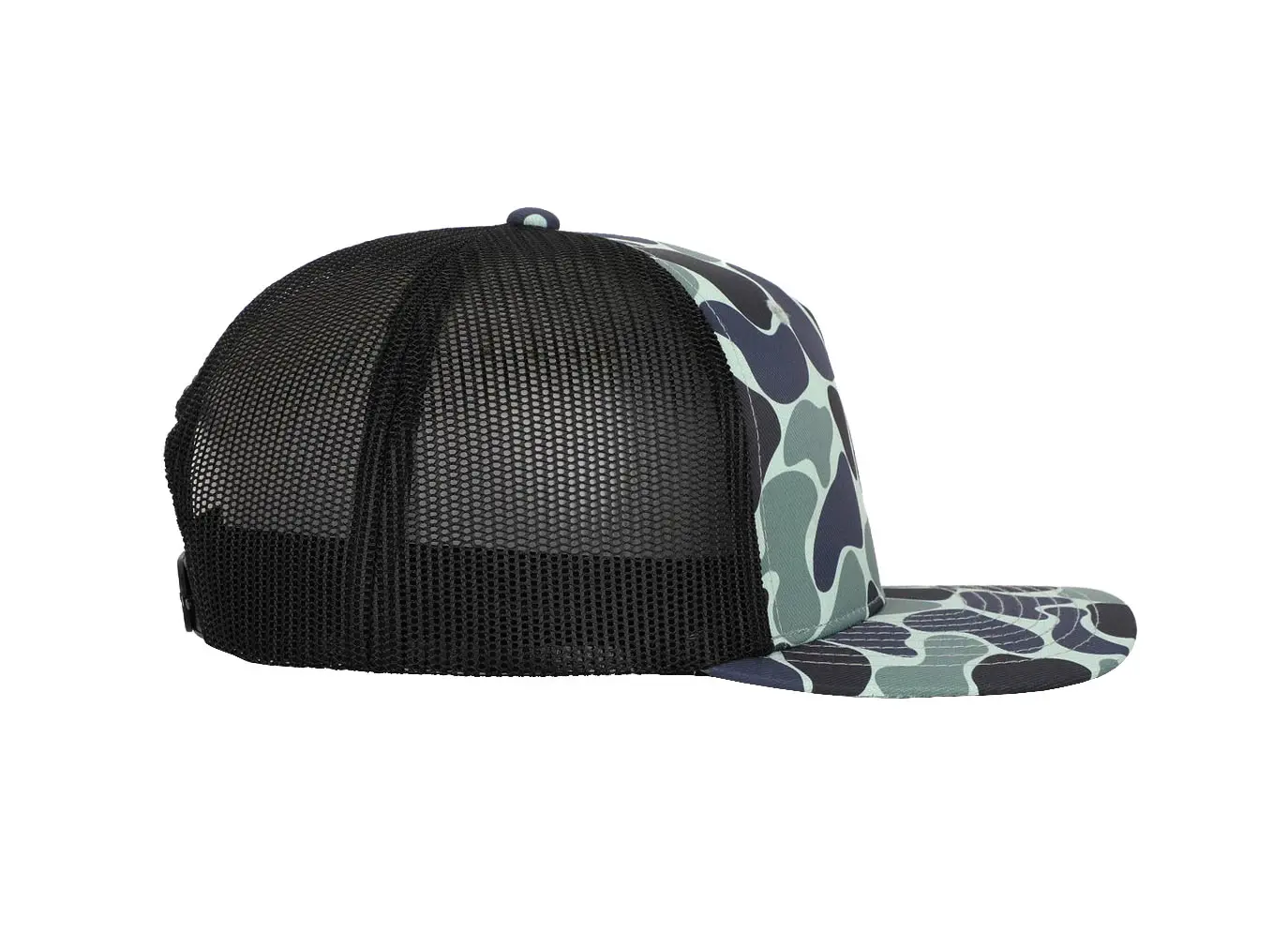Vintage Ducks Camo 2 Eyelets with Custom Logo 5 Panel Trucker Cap Wholesale Sports Cap Hiphop High Quality Adjustable Trucker Ha 4