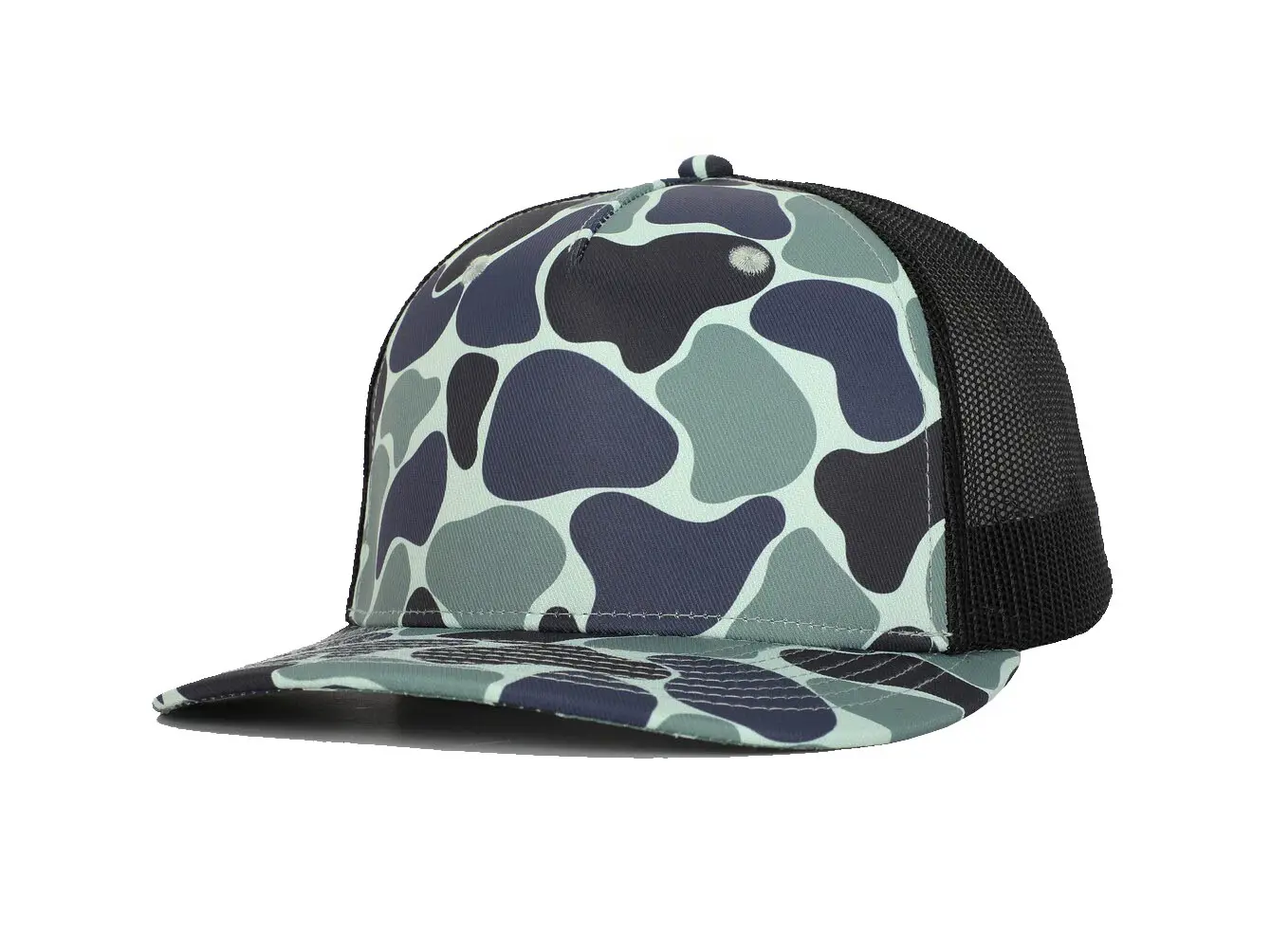 Vintage Ducks Camo 2 Eyelets with Custom Logo 5 Panel Trucker Cap Wholesale Sports Cap Hiphop High Quality Adjustable Trucker Ha 2