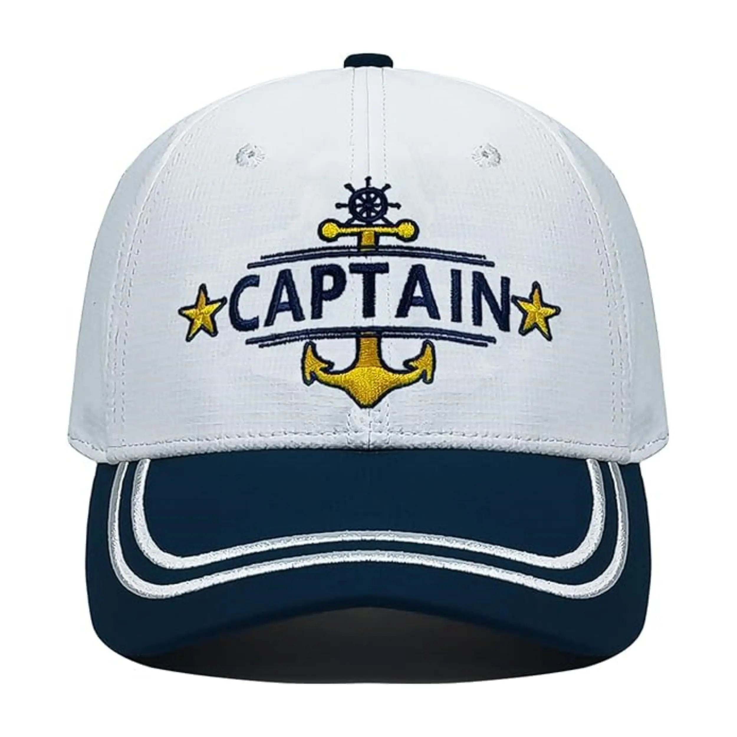 Vintage Hip Hop Cotton Women Sport Baseball Caps White Captain 3D Patch Logo Sunshade Hat Baseball Cap 1
