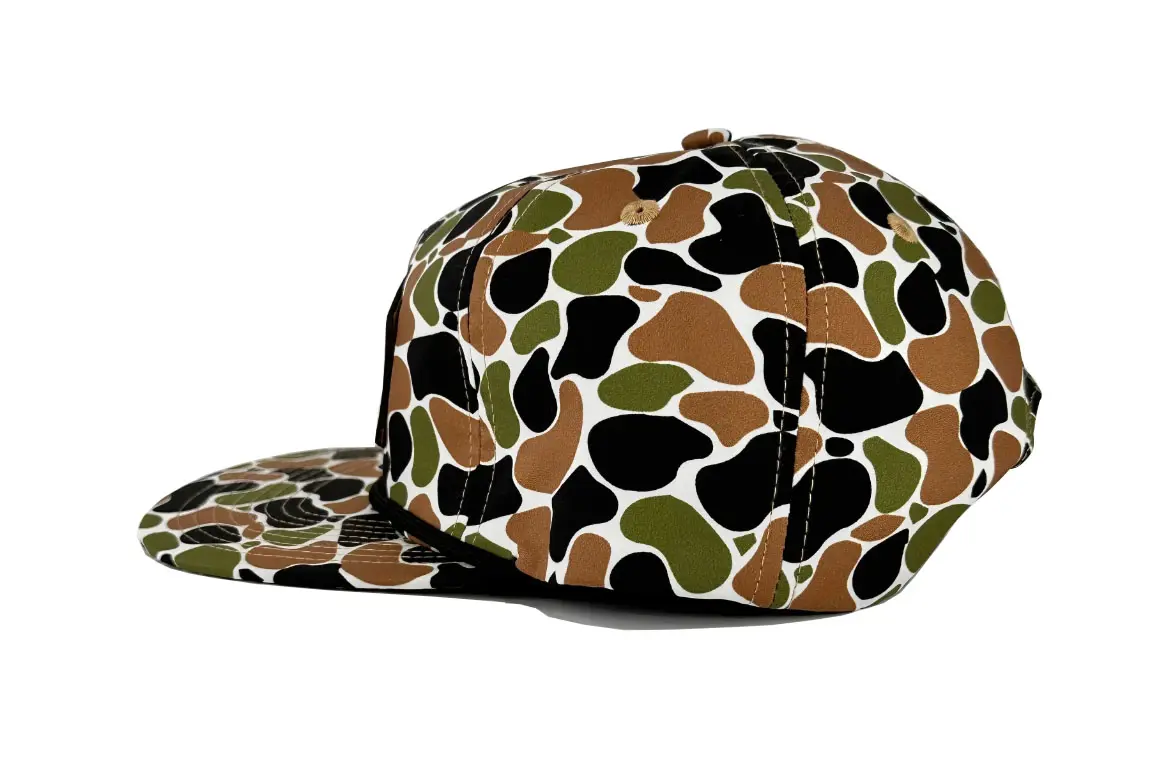 Vintage Ri 256 Camouflage Hat Top Cap Outdoor Sports Vietnam Factory Camo LEATHER PATCH Mid-crownd  Golf Rope Snapback Caps 4
