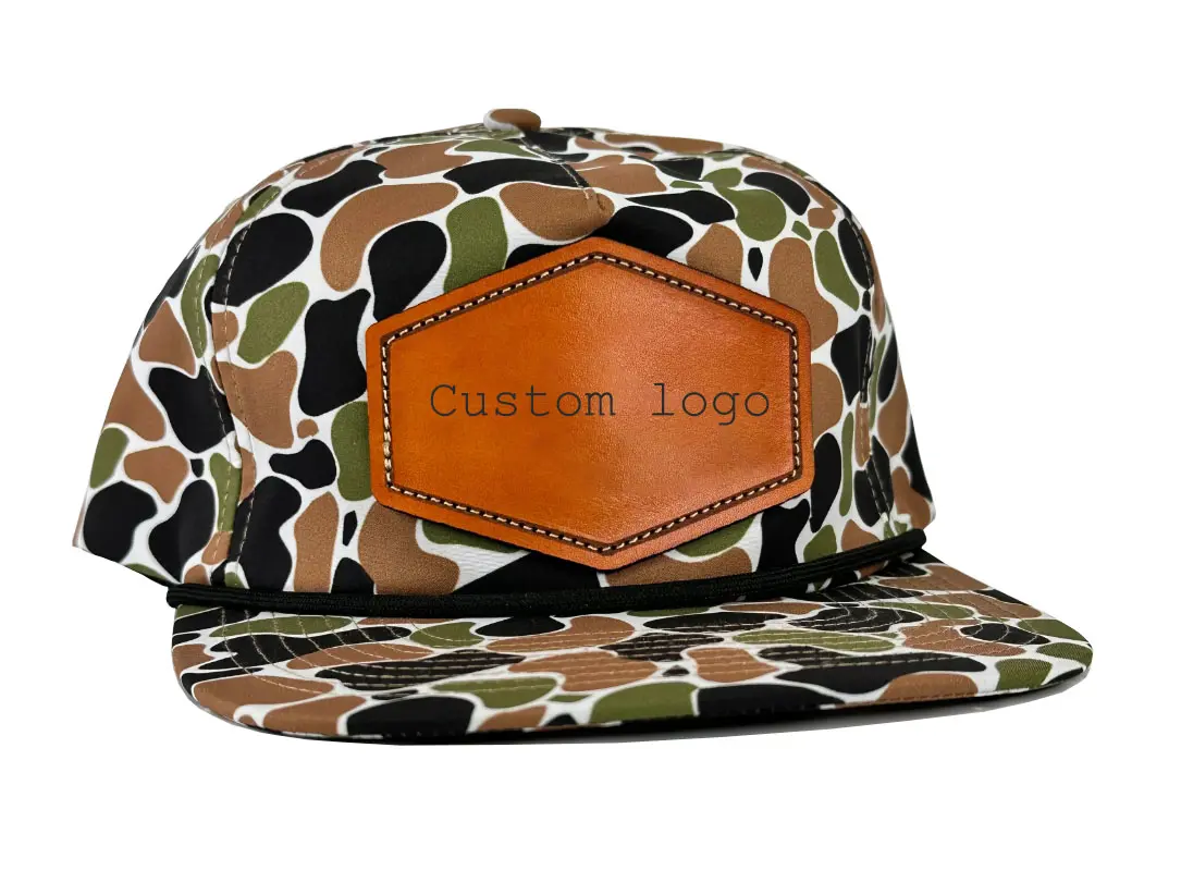 Vintage Ri 256 Camouflage Hat Top Cap Outdoor Sports Vietnam Factory Camo LEATHER PATCH Mid-crownd  Golf Rope Snapback Caps 2