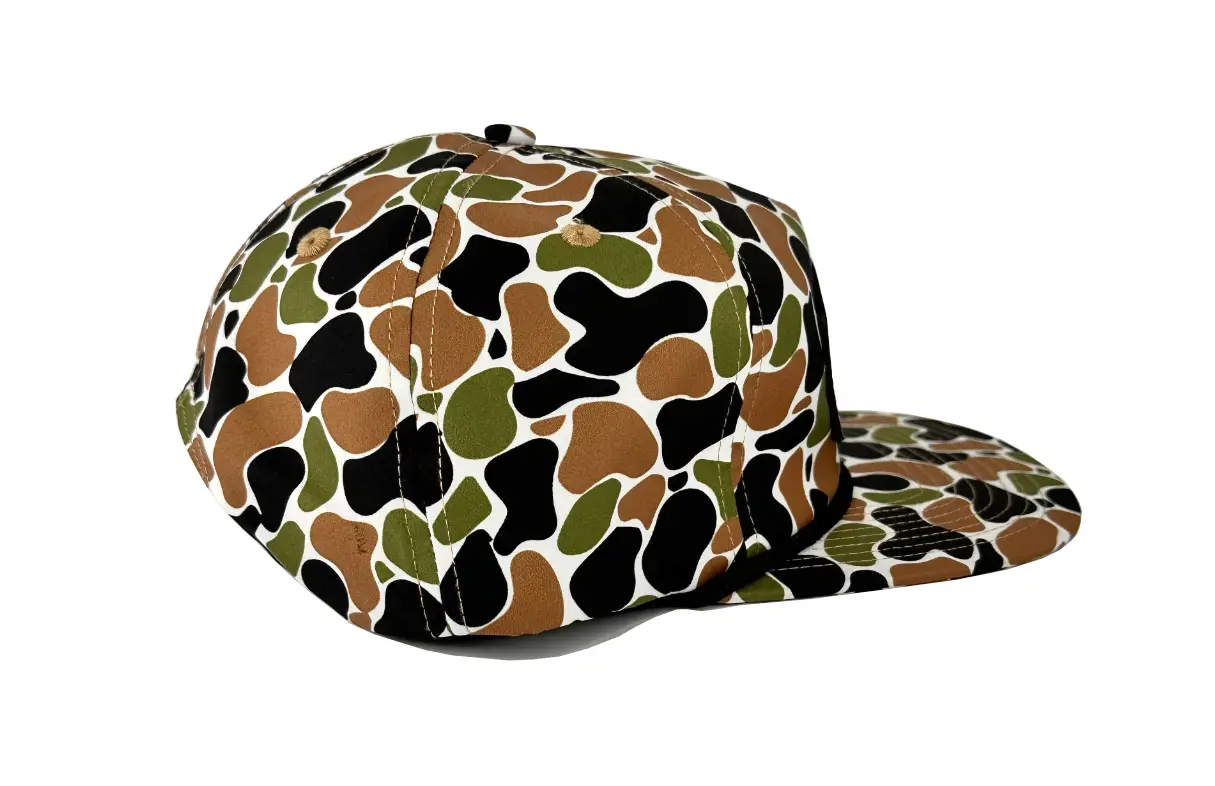 Vintage Ri 256 Camouflage Hat Top Cap Outdoor Sports Vietnam Factory Camo LEATHER PATCH Mid-crownd  Golf Rope Snapback Caps 5