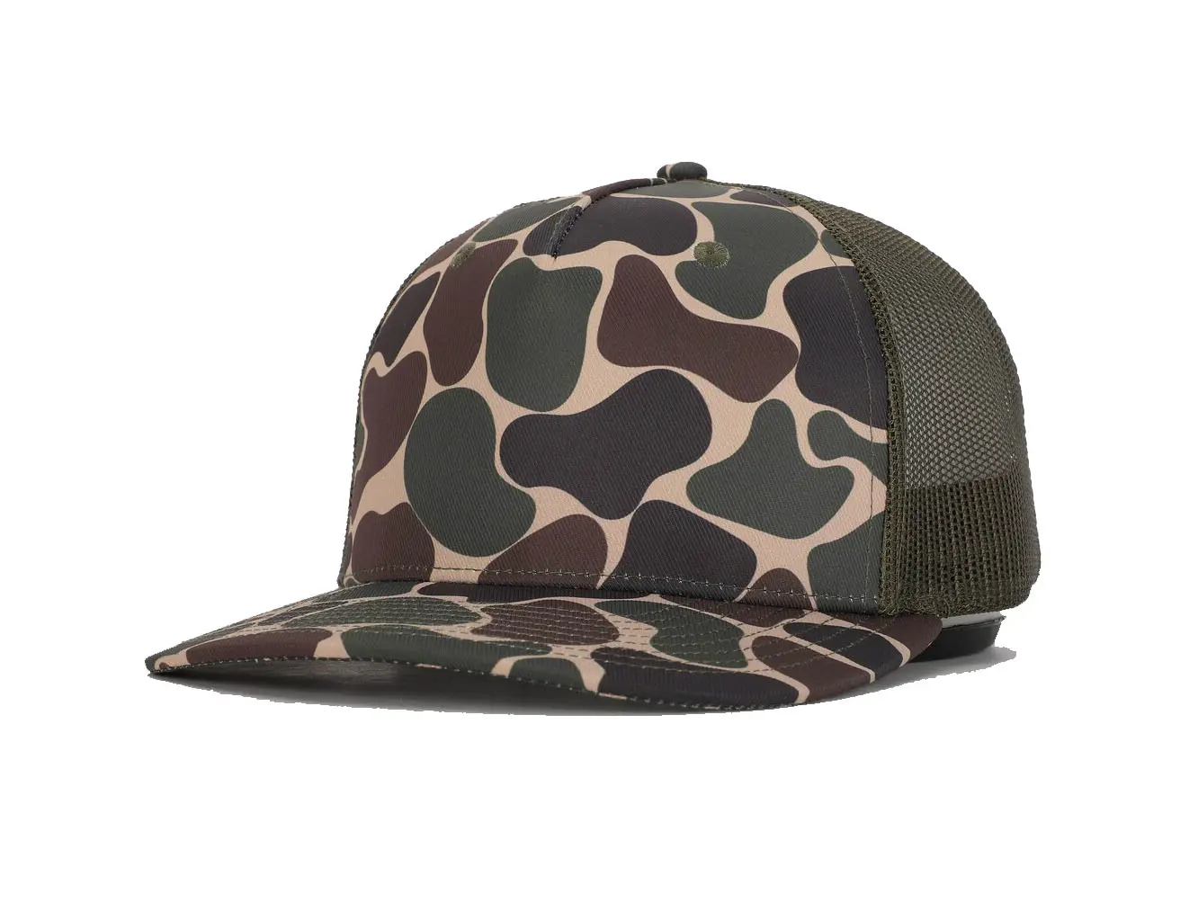 Vintage Rocky Mountain Green Ducks Camo 5 Panel Trucker Cap Custom Logo High Quality Hiphop Outdoor Perfect Gift for Him 2