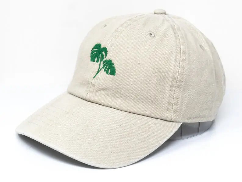 Washed Baseball Caps Custom Leaf Embroidered Logo Vietnam Made Dad Hat Gorras For Men Tropical Style Camping Travel Casual L01 3