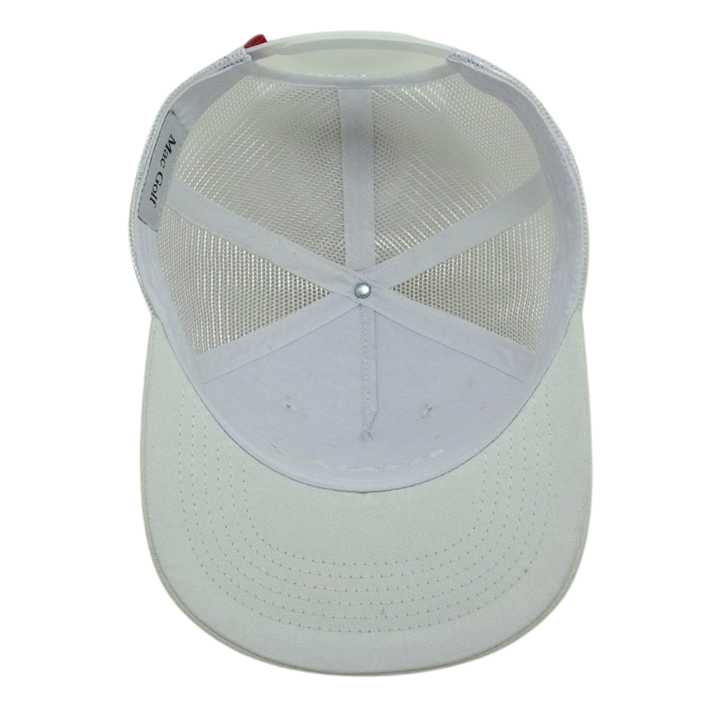 White 3D Embroidered Snapback Trucker Hat Structured Letter Pattern Your Own Logo on Left Side Single Breasted Buckle Wholesale 6